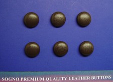 6 MADE IN USA 15 MM DARK CHOCOLATE BROWN LEATHER BUTTONS FOR JACKETS,BLAZERS ETC