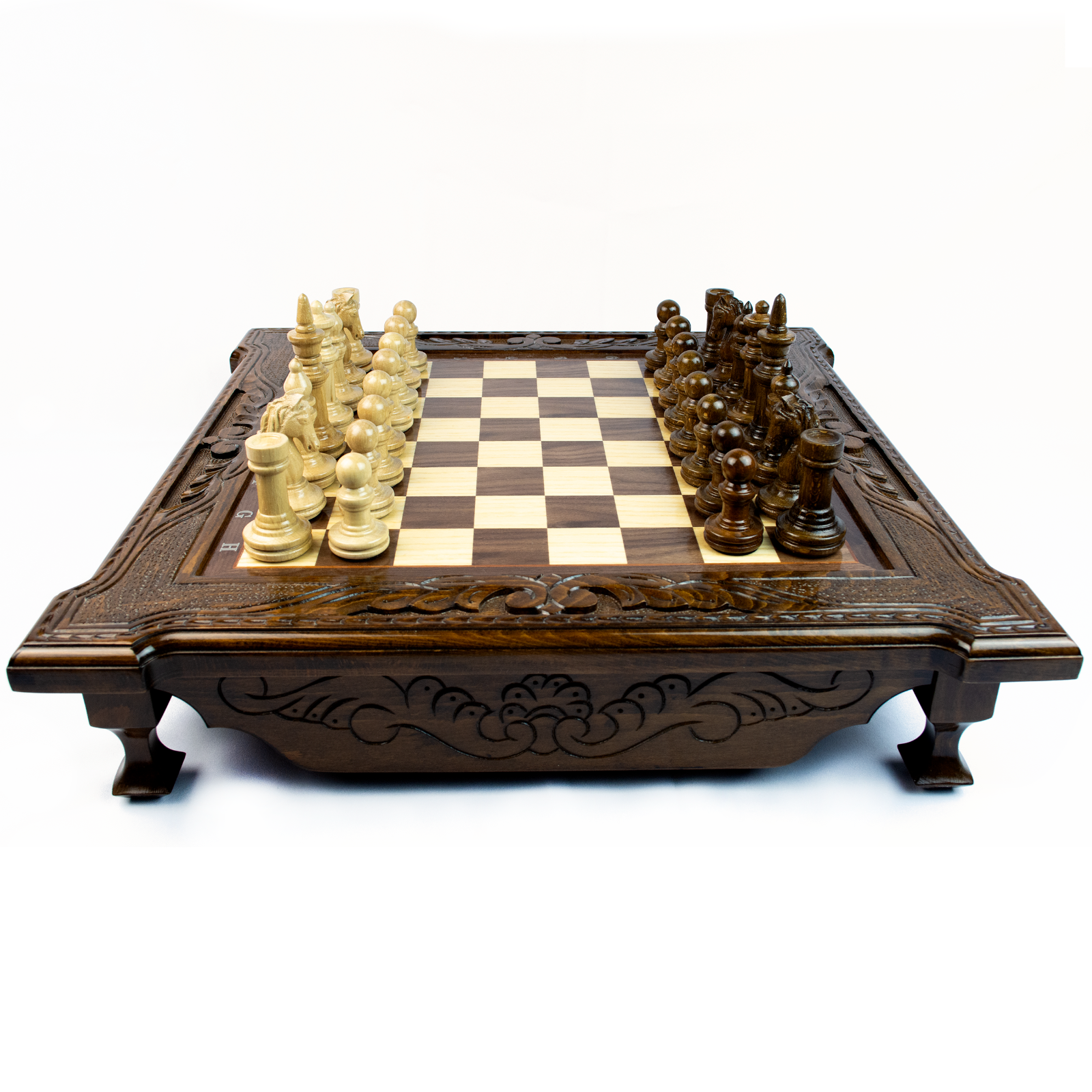 Luxury Wooden Chess Set With Board 6pcs for CNC Router 3D 