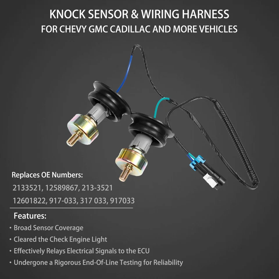 Sensores de golpe con kit de arnés para Chevy Silverado GMC Sierra LS 4,8 L 5,3 L 6,0 L Foto 2 de 4