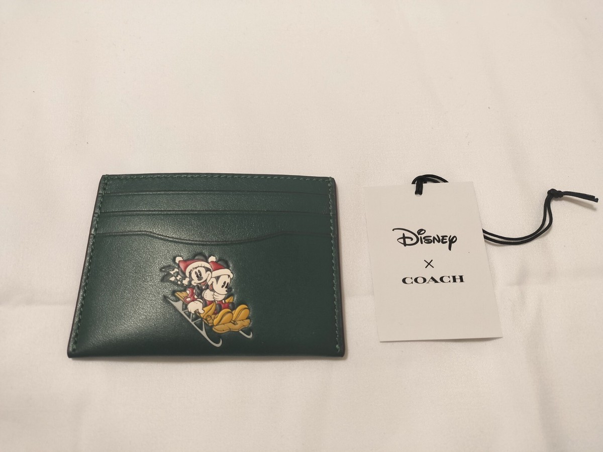 NWT Coach CM209 Disney X Coach Slim Id Card Case With Winter