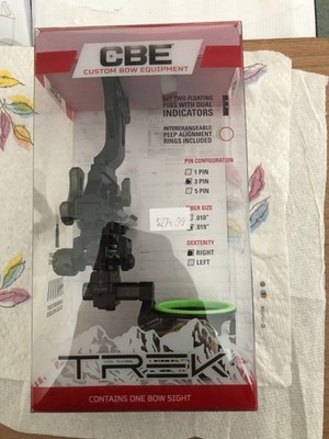 New CBE Trek Archery Sight 3 Pin .019, Right Handed