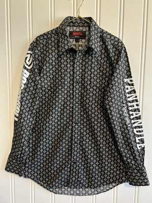 Rock & Roll Cowboy Pearl Snap Rodeo Shirt Brown Turquoise Aztec Size SM Modern
