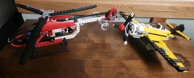 LEGO 8046 Technic Helicopter And 6745 Propeller Plane in good shape