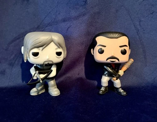Funko Pop! Television Walking Dead Lot Daryl Dixon #145 Negan w Bat #390 Loose