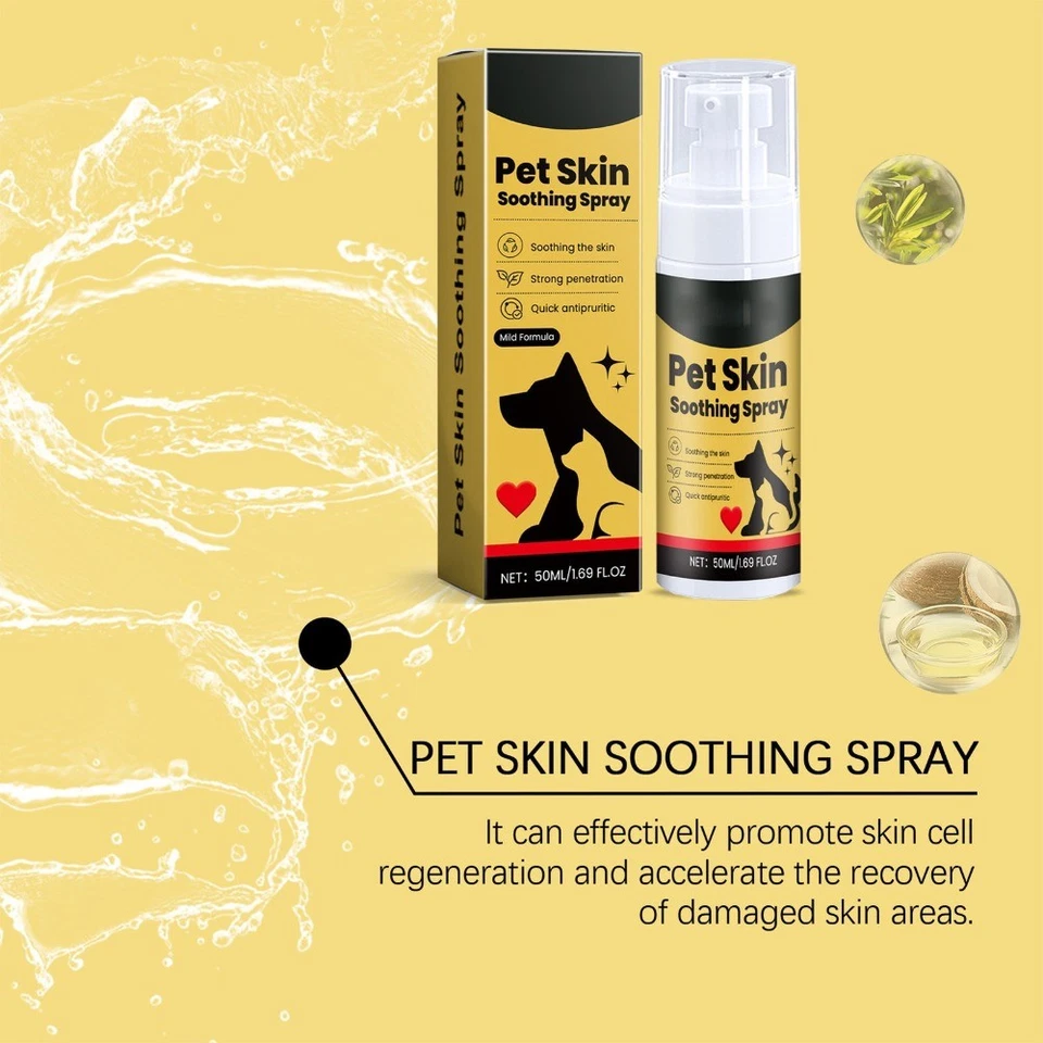 1x Spray Antimicrobiano para Animais de Estimação Ferida para Pele de Gato e Cachorro Fungo Micose Coceira 50ml - Imagem 4 de 4