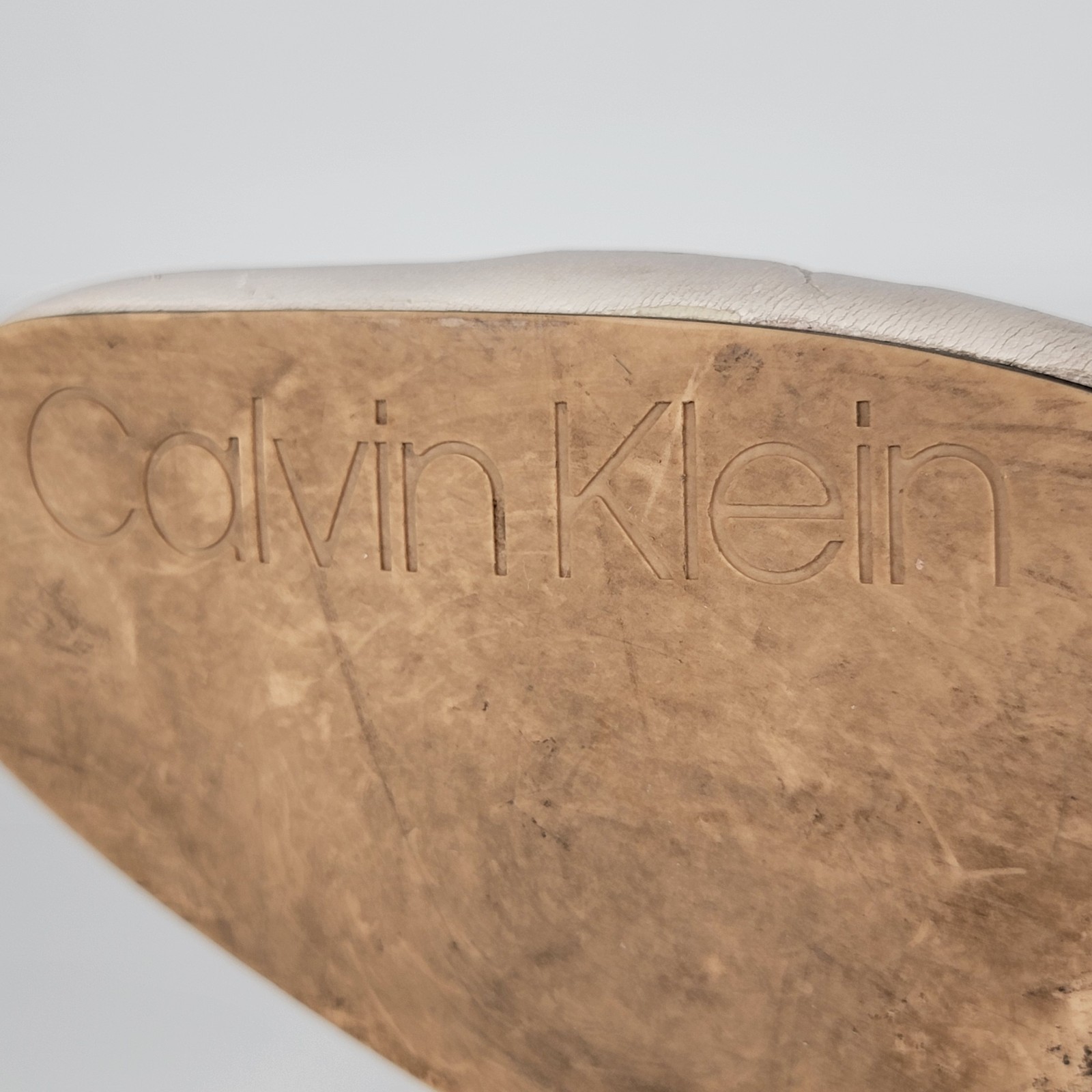 Calvin Klein Collection Women's 7.5 M Leather Ballet Flats  Biege thumbnail 8