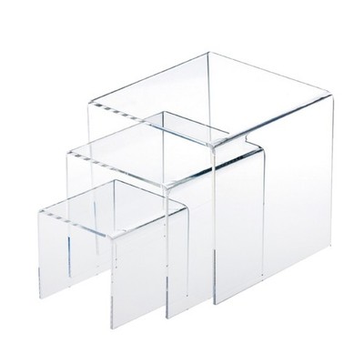 3 Pcs Clear Acrylic Product Stand Jewelry Display Riser Shelf Showcase Fixtures