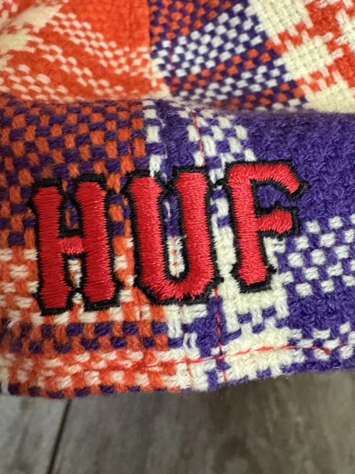 HUF блошиный рынок клетку логотип New Era 59Fifty резинке шляпа оранжевый/синий размер 7 - Изображение 4 из 4