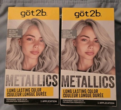 2 X  Got2b Metallics Permanent Hair Color ~Metallics Silver~ NEW & SEALED!