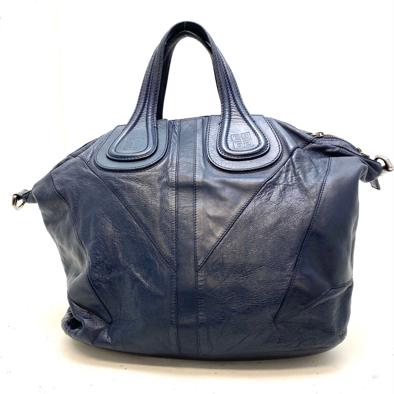 GIVENCHY Hand Shoulder Bag Tote Purse 2way Nightingale 4G Leather Navy Authentic thumbnail 2