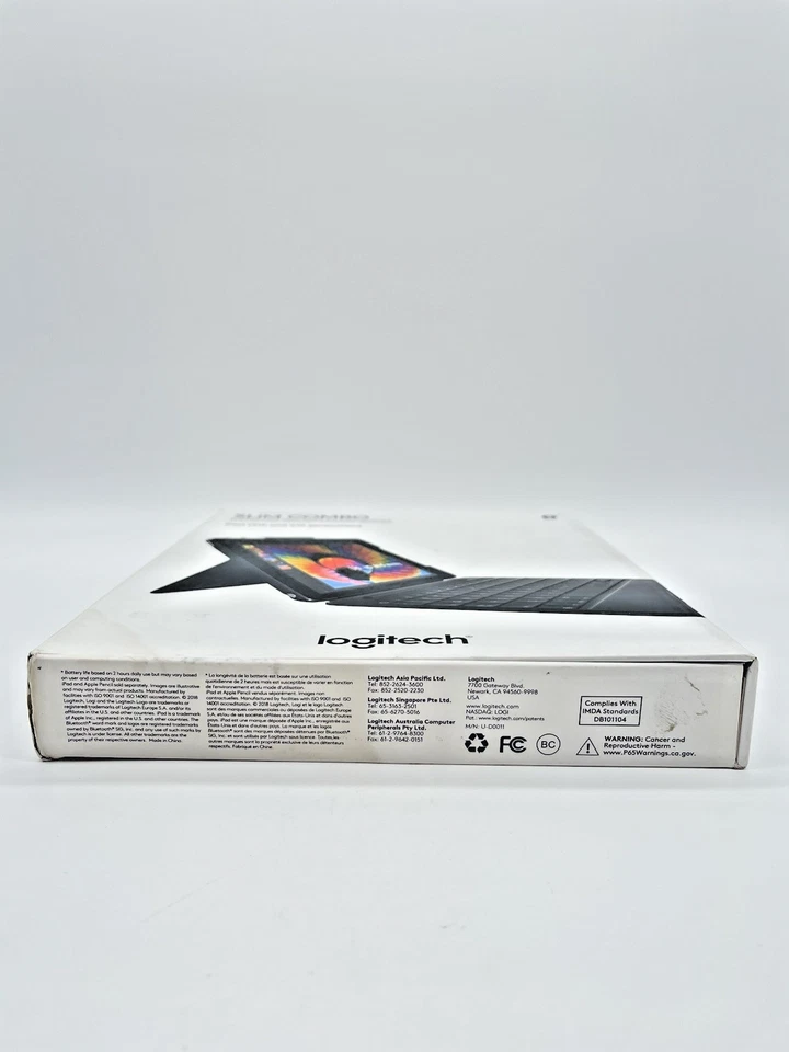Logitech Slim Combo Case Backlit Bluetooth Keyboard For iPad 5 & 6 - Black - New - Image 3 of 4