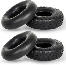 4.10/3.50-4 Replacement Tire and Inner Tube Set, 2 Pack, 10" Heavy Duty Tire and