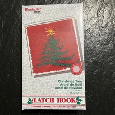 VTG NIB Wonder Art Caron International Latch Hook Christmas Tree  12”x12”#4693