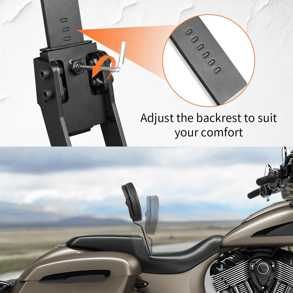 For Indian Chief Chieftain Roadmaster 2014-2024 Driver Rider Backrest with Pad Foto 3 de 4