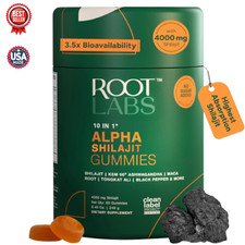 Root Labs 10-in-1 Alpha Shilajit Gummies 4000mg  Sugar-Free Vegan, 85  60 Pack
