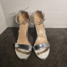 Windsor Shine On Cue Metallic Platform Block Heels Womens Size 10
