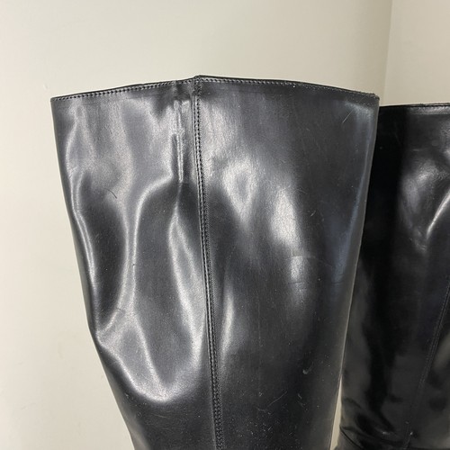 Medici Hecho en Italia Negro Imitación Cuero Tacón Alto Botas Cremallera Talla 6.5 / 36.5 - Imagen 11 de 15