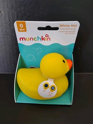 Munchkin Safety Bath Ducky White Hot Water Alert Yellow Rubber Duck  