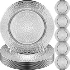 12 Packs 13 Inch Charger Plates Stainless Steel, Silver