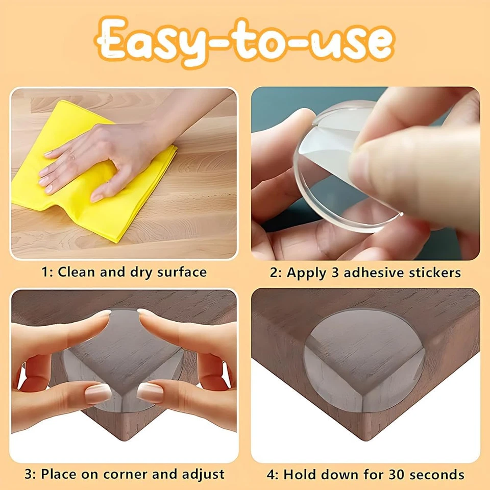 12 Pezzi Paraspigoli per Bambini, Trasparenti Angolari in Gomma, Paraspigoli per - Immagine 4 di 4