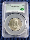 1949-D Franklin Silver Half Dollar 50C - Denver Mint - CAC MS 62 FBL