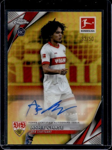 2024-25 Topps Chrome Bundesliga Anrie Chase Auto RC Gold Refractor Rookie #32/50