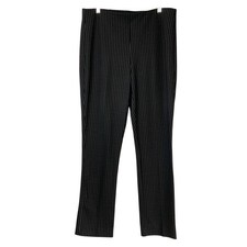 Chico's So Slimming Juliet Straight Leg Pinstripe Pants Black Size 1.5R 10R NEW