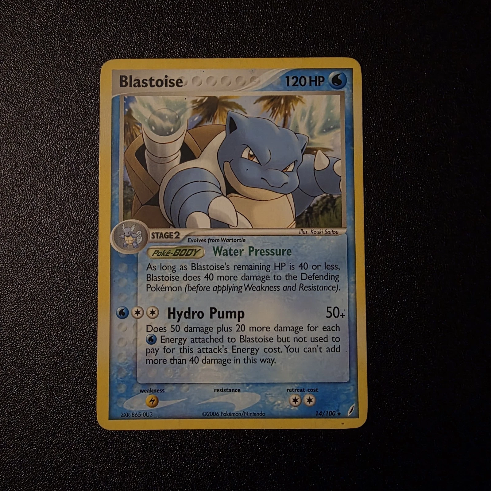 Pokémon TCG Blastoise Card 14/100 Rare EX Crystal Guardians