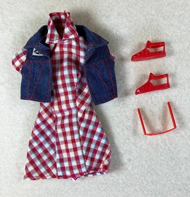 Barbie Fashion Avenue Authentic Jeans 1997 (19179): Plaid Dress / Denim Jacket