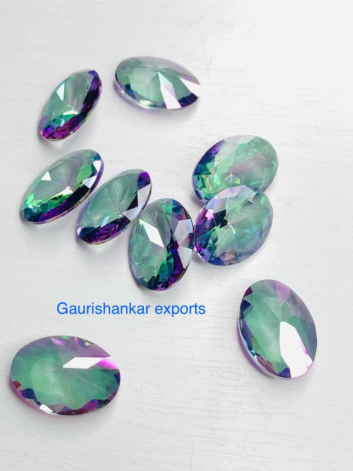 Mystic Quartz Faceted Oval Cut Loose Gemstone 16x12 - 18x13 mm Calibrated DG - Image 3 of 4