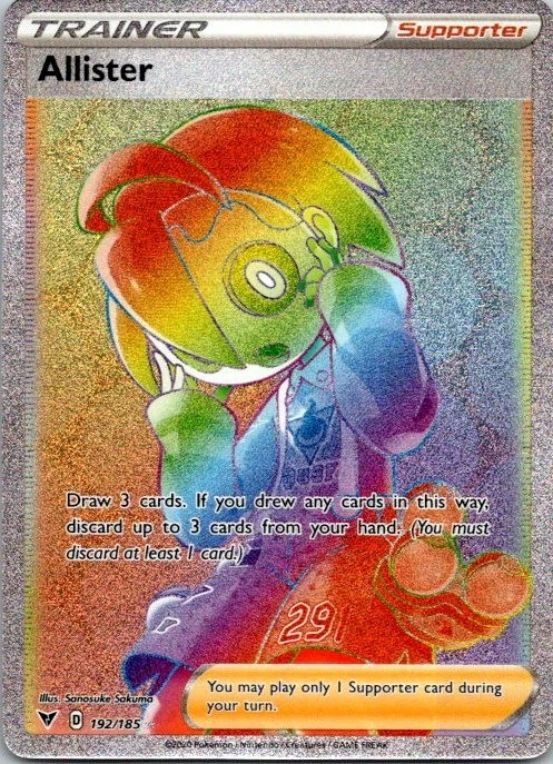 allister pokemon rare league card Rainbow Gold Metal Card Number / Rarity Allister Pokmon TCG Cards for