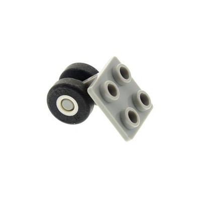 1x Lego Rad Achse Flugzeug 2x2 alt-hell grau Räder schwarz Space Shuttle bb0164c