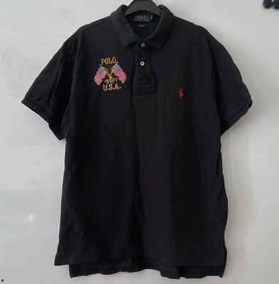 Polo Ralph Lauren Polo Custom Fit XL Schwarz  POLO U.S.A. 1967  Stickerei