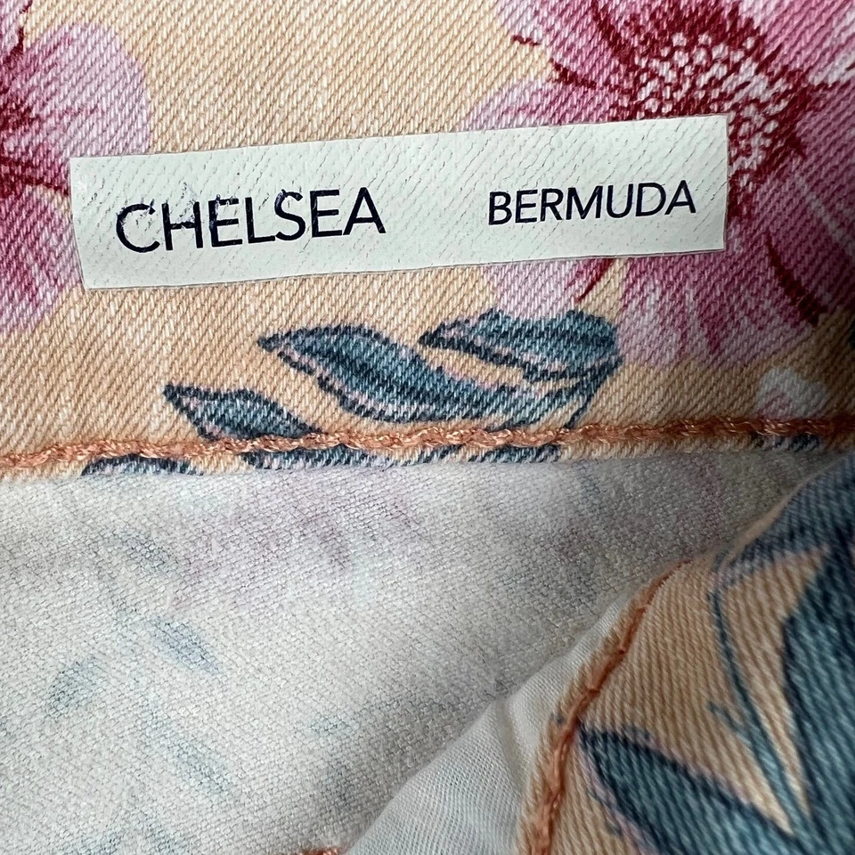 Code Bleu Chelsea Denim floral print Bermuda Shorts Womens Petite 6 - Image 4 of 4