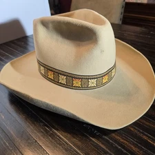 Vintage John B Stetson Size 7 1/8 XXXXX 5X Cowboy Hat Tan