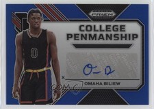 2023-24 Prizm Draft Picks College Penmanship Blue 10/149 Omaha Biliew Auto 1bj7