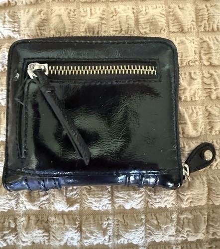 VTG Brighton Black Leather Zip Around Wallet ID, Coin, 8 Cards, Paper Bills Slot