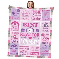 Realtor Gifts for Women Throw Blanket, Best Realtor Ever Real Estate Design
