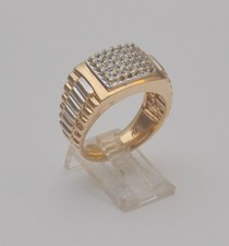 14k Yellow Gold Diamond Cluster Ring Size 9.75 Mens Statement Band R5