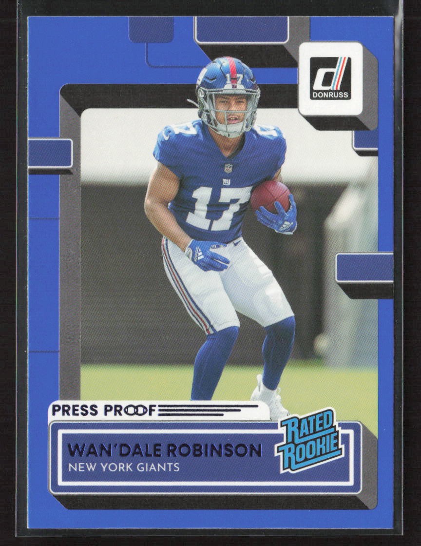 Wan'Dale Robinson 2022 Donruss #320 Blue Press Proof New York Giants