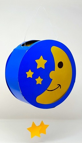 Lampion Laterne Basteln Set Umzug Papier Kinder Mond Sterne Blau Gelb St. Martin - Bild 4 von 9