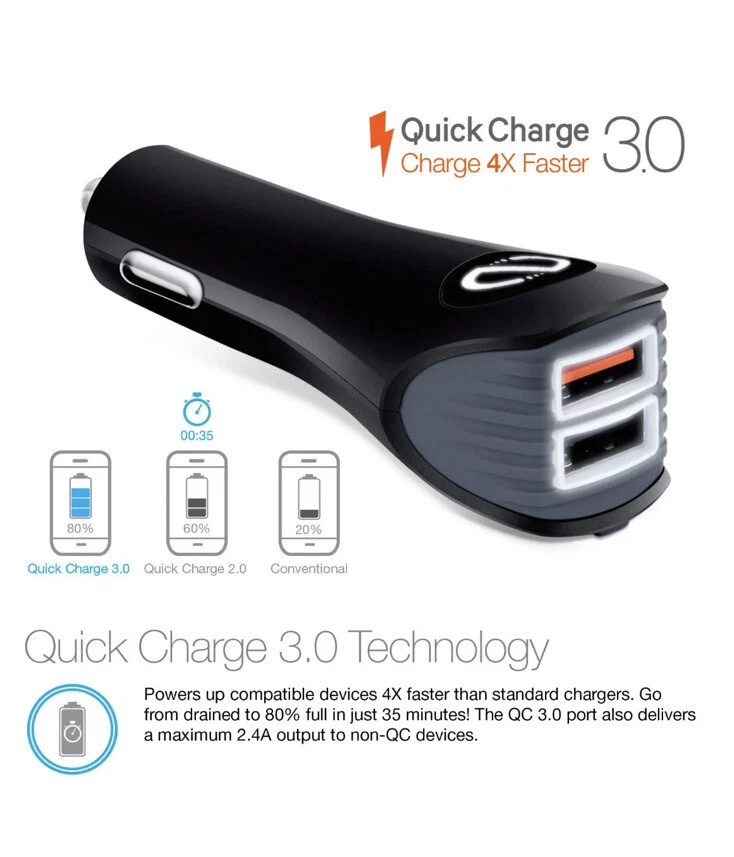 New Naztech Essential Cell Phone Car Kit USB-C Cable Vent Mount Car Charger - Image 3 of 4