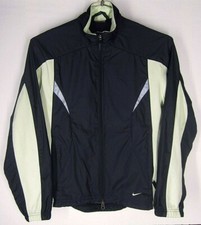 Vtg Nike Women's Black Yellow Reflective Mesh-Lined Windbreaker Jacket Sz M 8-10
