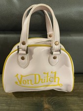 Von Dutch Vintage 90’s Mini Bowling Bag Zip Top Handle Purse Pink/yellow