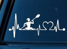 Girl Kayak Kayaking Heartbeat Lifeline Decal Kayak Sticker Boating Paddle BG 635