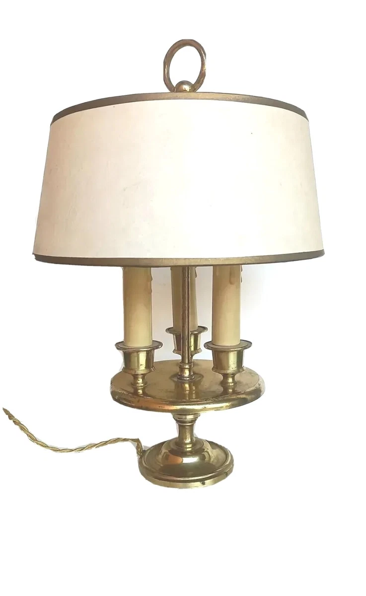 Lampe de bureau bouillotte vintage en laiton, 2 branches