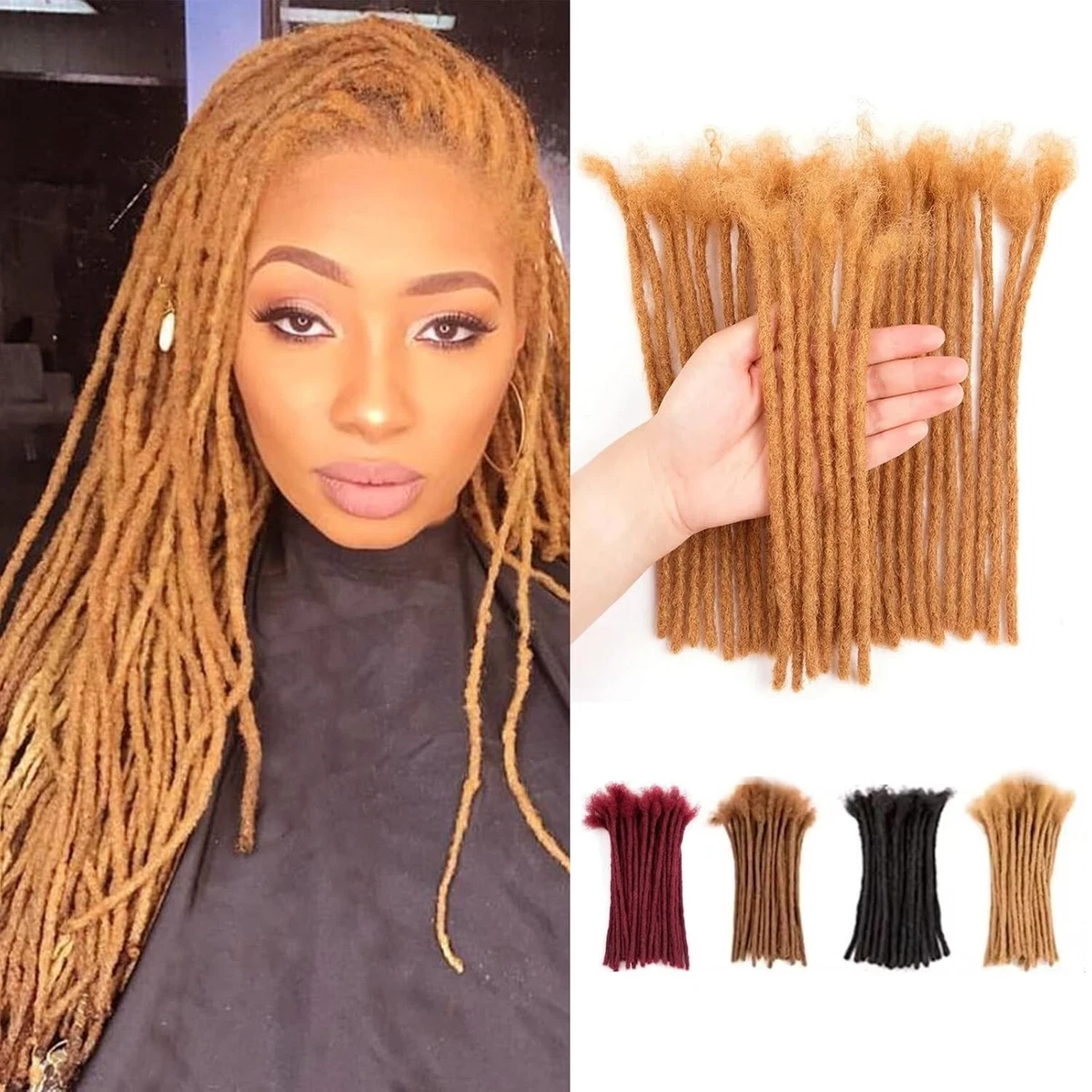 Human Hair Dreadlocks Extensions Freego Curly In the End 0.6cm Thickness Blonde Human Hair Dreadlocks Extensions Freego Curly In the End 0.6  main image 4
