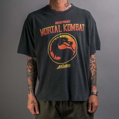 Vtg 1993 Mortal Kombat Video Game Release Promo T-Shirt Cotton