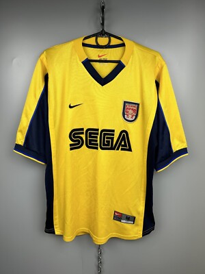 Vintage 1999-2000 Arsenal FC Football Soccer Jersey Away Kit Sega