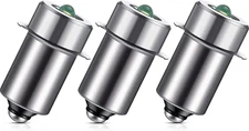 3 Pieces 3-6V LED Flashlight Bulb Replacement Bulb 3W DC3V P13.5S LED Flashlight